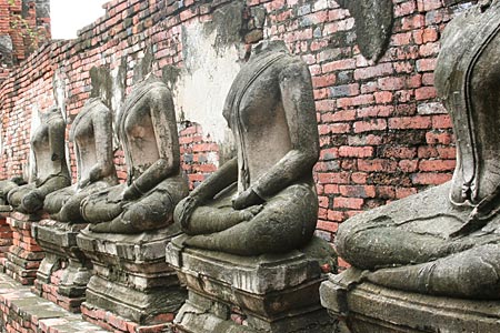 Decapitated Buddha Images at Wat Chai Wattanaram