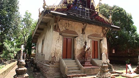 Old abandoned Ubosoth at Wat Choeng Tha, Ayutthaya