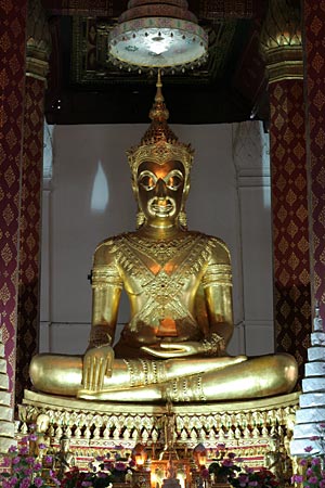 Main Buddha Image at Wat Na Phramen, Ayutthaya. Subduing Mara posture.