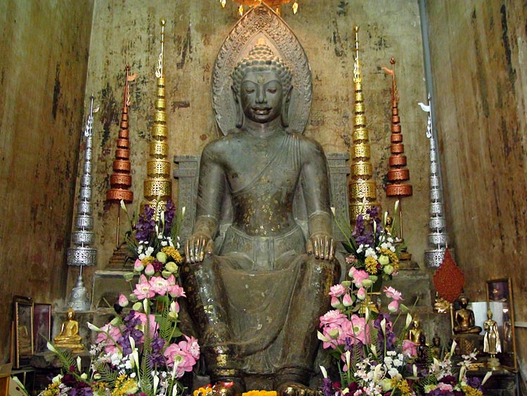 Phra Khantarat, a Dvaravati-style Buddha Image, seated in the 'European' posture
