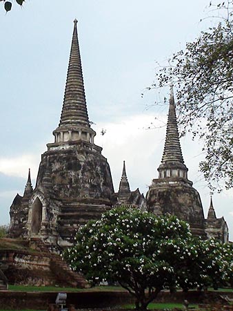 Two of the chedis at Wat Phra Sisanphet