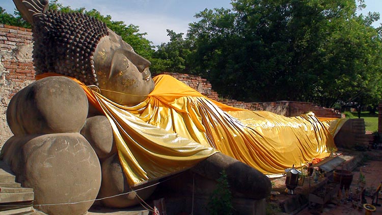 Reclining Buddha Image at Wat Phutthaisawan, Ayutthaya