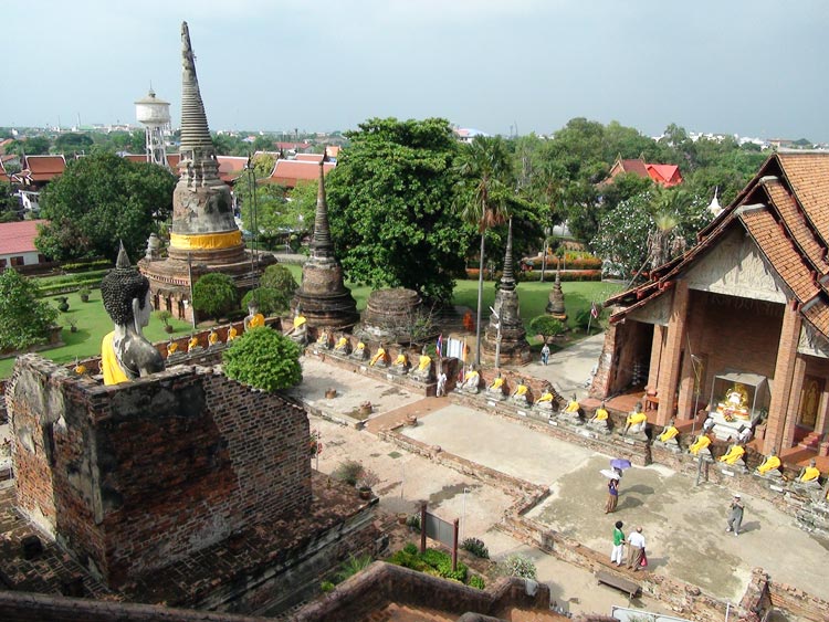 View from the main stupa at Wat Yai Chai-Mongkol, Ayutthaya