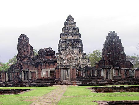 Prang at Khmer monument in Phimai, Korat, Thailand